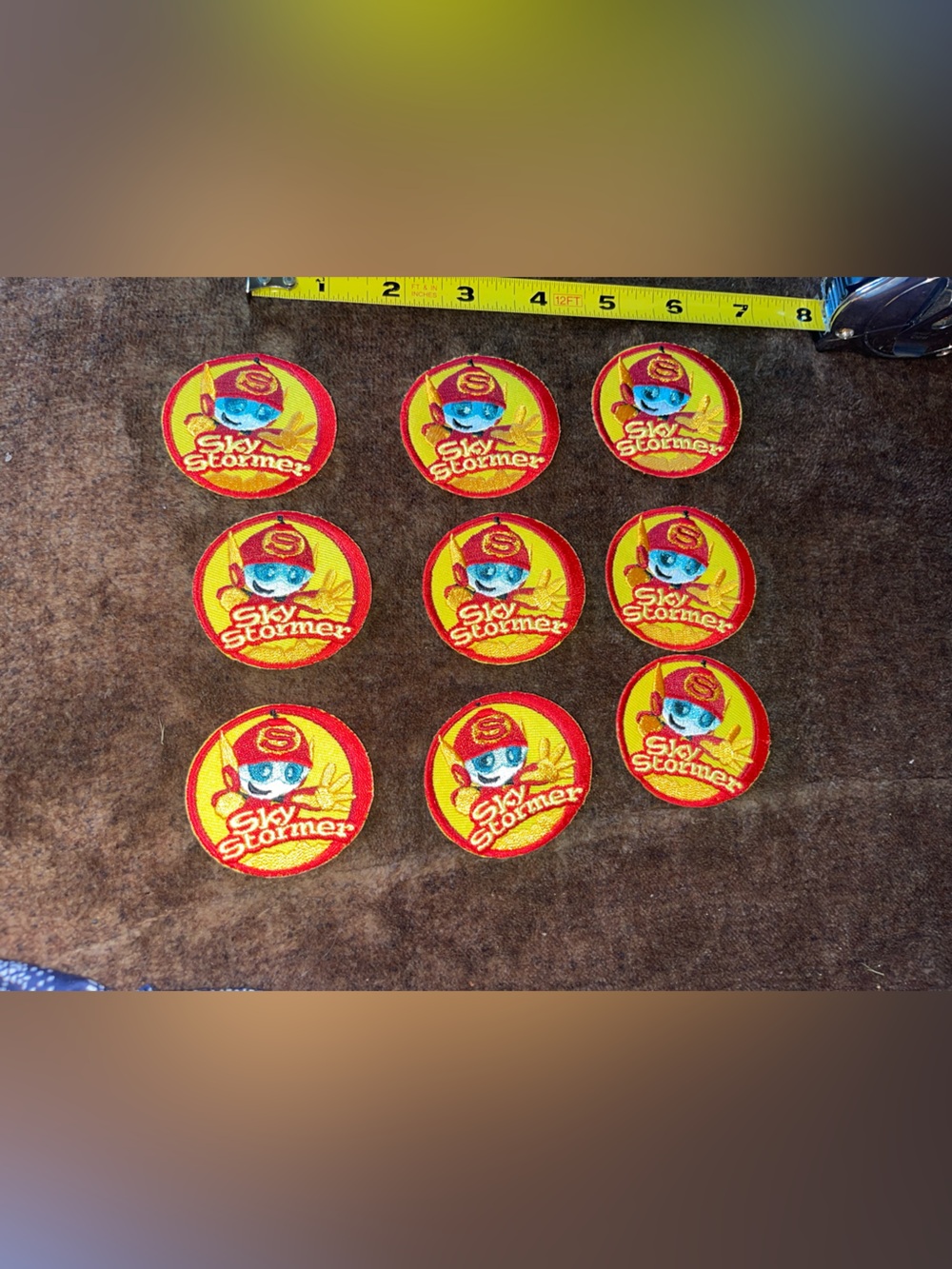 Round Embroidered Sky Stormer Awana Club Patches, set of 9